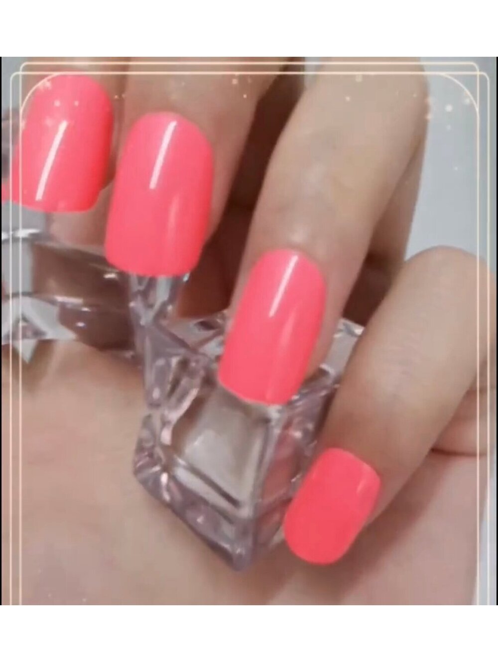 New - 24pcs Vibrant Neon Pink Square - Reusable Press-On-Nails